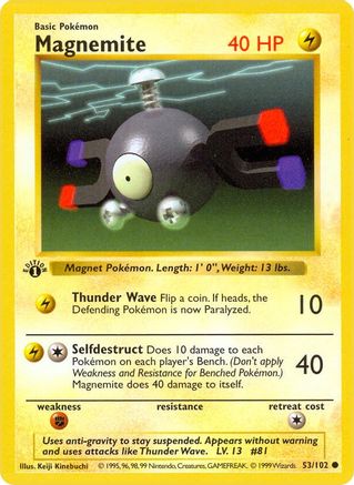 Magnemite 053  - 1st Edition Base Set Shadowless - Common