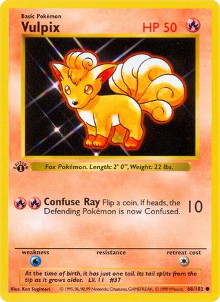 Vulpix (068) [Base Set Shadowless] 1st Edition - Common