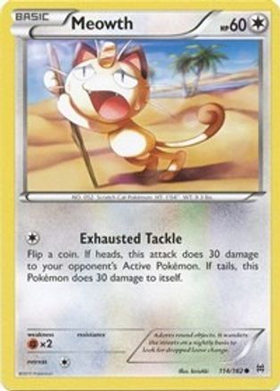 Meowth 114  - Reverse Holofoil XY  BREAKthrough - Common