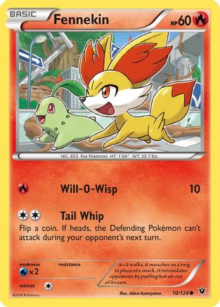 Fennekin (010/124) [XY  Fates Collide] Reverse Holofoil - Common