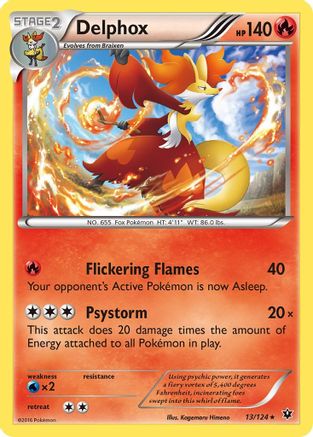 Delphox (013/124) [XY  Fates Collide] Reverse Holofoil - Holo Rare