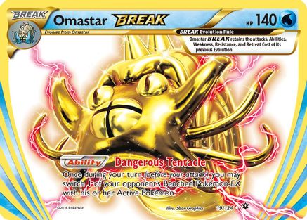 Omastar BREAK 019  - Holofoil XY  Fates Collide - Rare BREAK