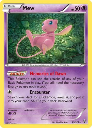 Mew 029  - Holofoil XY  Fates Collide - Holo Rare