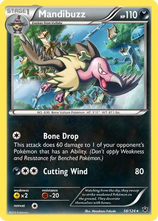 Mandibuzz 058/124  - Reverse Holofoil XY  Fates Collide - Rare