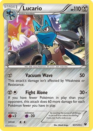 Lucario (63) (63) 063  - Holofoil XY  Fates Collide - Holo Rare