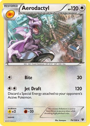 Aerodactyl (076/124) [XY  Fates Collide] Reverse Holofoil - Rare