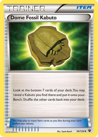 Dome Fossil Kabuto (096/124) [XY  Fates Collide] Reverse Holofoil - Uncommon