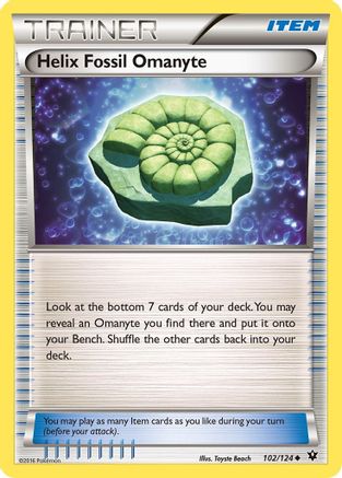 Helix Fossil Omanyte (102/124) [XY  Fates Collide] Normal - Uncommon