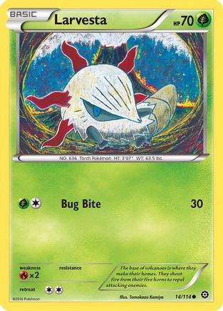 Larvesta (014/114) [XY  Steam Siege] Reverse Holofoil - Common