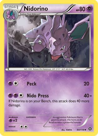Nidorino 044  XY  Steam Siege - Uncommon
