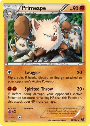 Primeape (53/114) [XY  Steam Siege] Normal - Rare