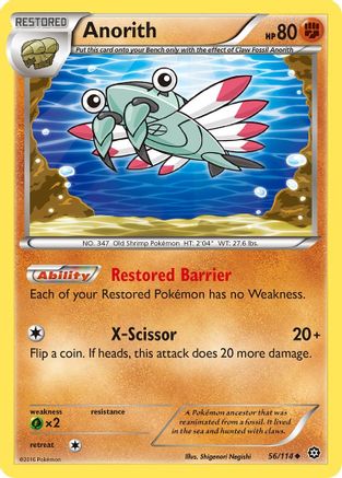 Anorith (056/114) [XY  Steam Siege] Reverse Holofoil - Uncommon