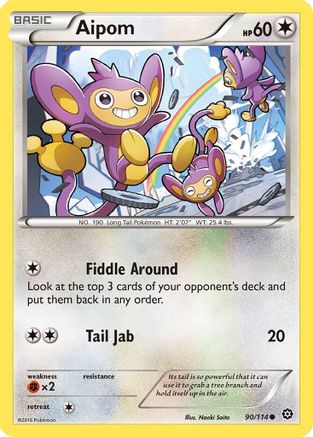 Aipom 090  - Reverse Holofoil XY  Steam Siege - Common