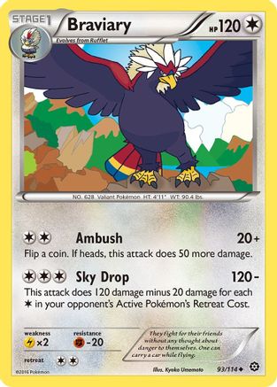 Braviary (93/114) [XY  Steam Siege] Reverse Holofoil - Uncommon