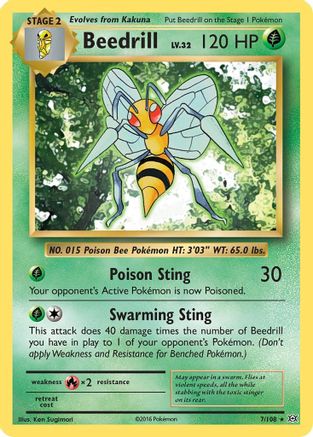 Beedrill (007/108) [XY  Evolutions] Reverse Holofoil - Rare