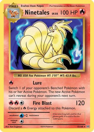 Ninetales 015  - Reverse Holofoil XY  Evolutions - Holo Rare