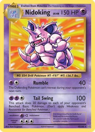 Nidoking 045  - Reverse Holofoil XY  Evolutions - Holo Rare