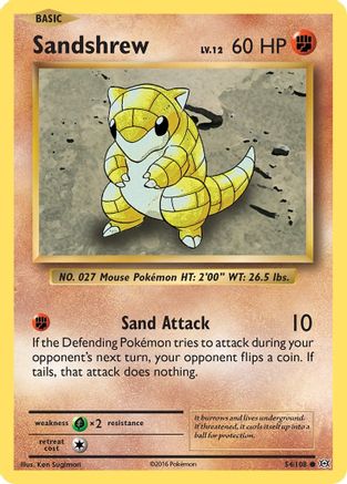 Sandshrew (054/108) [XY  Evolutions] Reverse Holofoil - Common