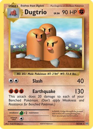 Dugtrio (056/108) [XY  Evolutions] Reverse Holofoil - Rare