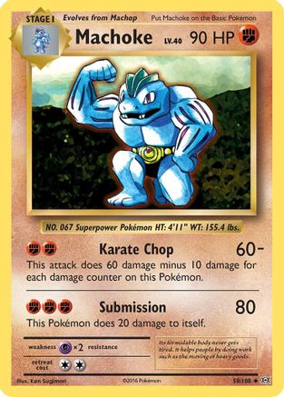 Machoke 058  - Reverse Holofoil XY  Evolutions - Uncommon