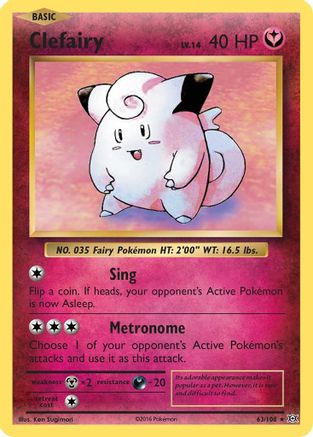 Clefairy (063/108) [XY  Evolutions] Reverse Holofoil - Holo Rare