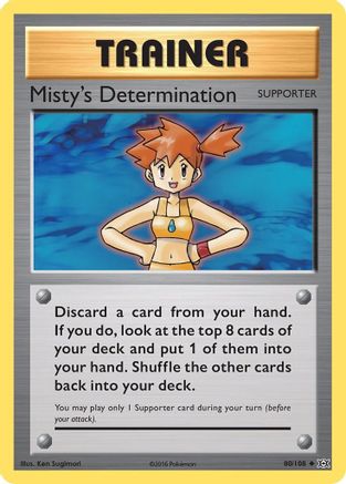 Misty's Determination 080  - Reverse Holofoil XY  Evolutions - Uncommon