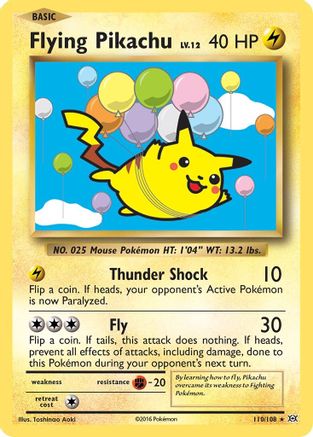 Flying Pikachu (110/108) [XY  Evolutions] Normal - Secret Rare
