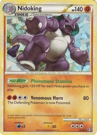 Nidoking - 6/102 (Cracked Ice Holo)/102  - Holofoil Deck Exclusives - Holo Rare