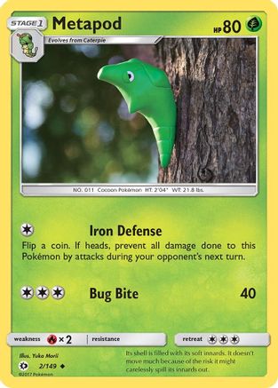 Metapod (002/149) [SM Base Set] Normal - Uncommon