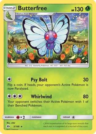 Butterfree (003/149) [SM Base Set] Reverse Holofoil - Rare