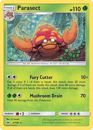 Parasect 005  SM Base Set - Rare