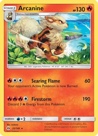 Arcanine (022/149) [SM Base Set] Reverse Holofoil - Holo Rare