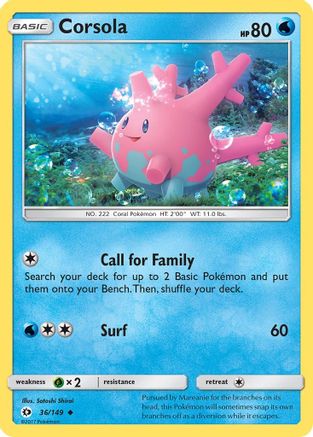 Corsola (036/149) [SM Base Set] Normal - Uncommon
