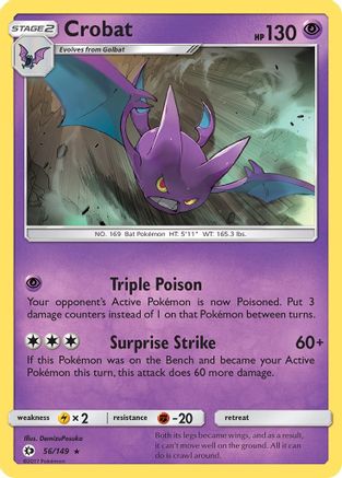 Crobat (056/149) [SM Base Set] Holofoil - Holo Rare