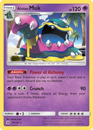 Alolan Muk (058/149) [SM Base Set] Reverse Holofoil - Holo Rare