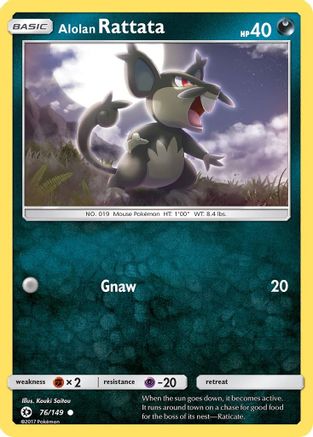Alolan Rattata (076/149) [SM Base Set] Reverse Holofoil - Common