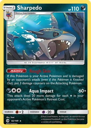 Sharpedo (082/149) [SM Base Set] Reverse Holofoil - Holo Rare