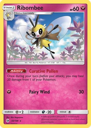 Ribombee (093/149) [SM Base Set] Holofoil - Holo Rare