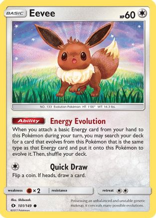 Eevee (101/149) [SM Base Set] Reverse Holofoil - Common
