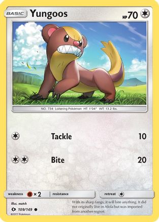 Yungoos (109/149) [SM Base Set] Reverse Holofoil - Common