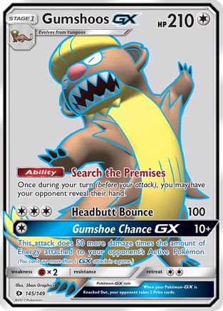 Gumshoos GX (Full Art) (145/149) [SM Base Set] Holofoil - Ultra Rare