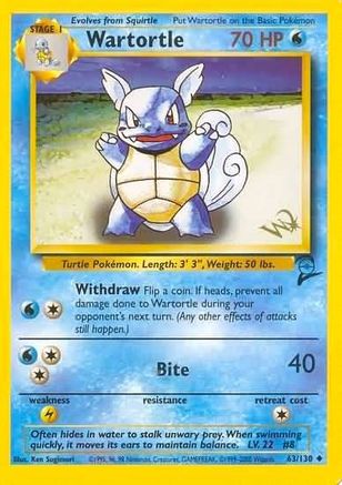 Wartortle [W Stamped] (063/130) [WoTC Promo] Normal - Promo