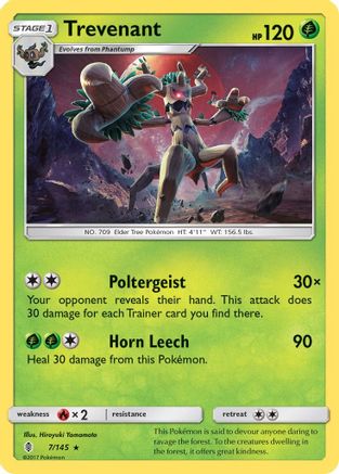 Trevenant 007/145  SM  Guardians Rising - Rare