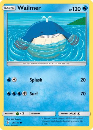 Wailmer 029/145  - Reverse Holofoil SM  Guardians Rising - Common