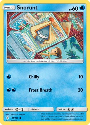 Snorunt 031/145  - Reverse Holofoil SM  Guardians Rising - Common