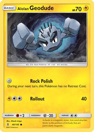 Alolan Geodude (040/145) [SM  Guardians Rising] Reverse Holofoil - Common