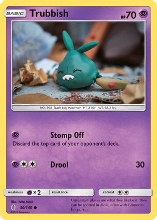 Trubbish 050/145  - Reverse Holofoil SM  Guardians Rising - Common