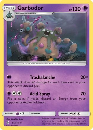 Garbodor (051/145) [SM  Guardians Rising] Reverse Holofoil - Rare