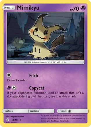 Mimikyu 058  - Holofoil SM  Guardians Rising - Holo Rare