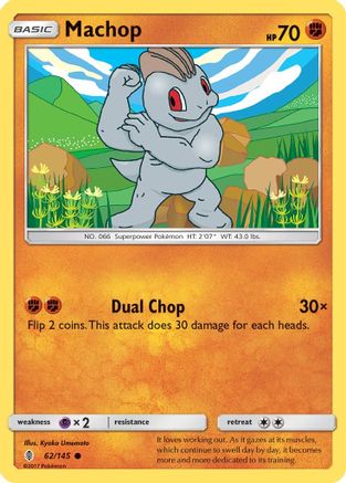 Machop (62) (62) 062/145  - Reverse Holofoil SM  Guardians Rising - Common
